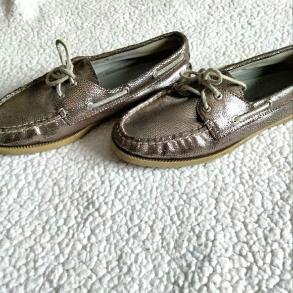 Sperry's Topsiders Sz9.5 Bronze Shakeskin - Picture 4 of 9